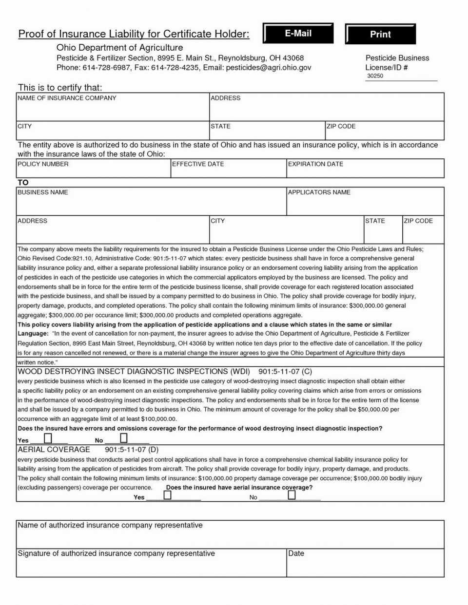 Form Example Certificate Of Insurance Request Template Throughout Certificate Of Insurance Template
