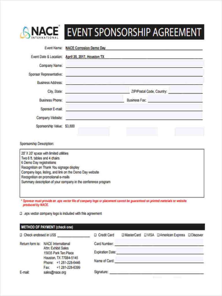 Free 6 Sample Event Sponsorship Forms In Ms Word Pdf With Regard To 