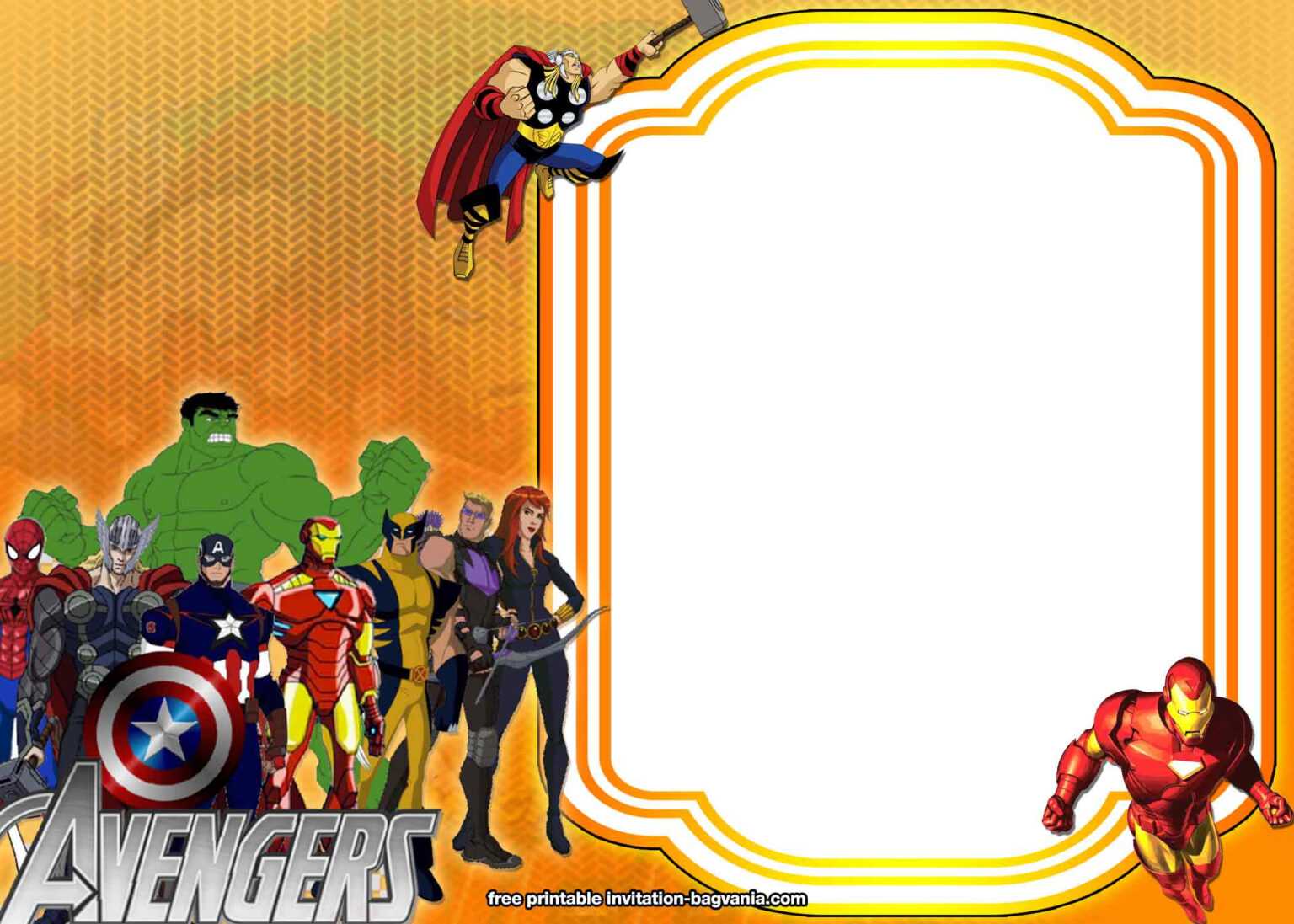 Free Avengers:endgame Birthday Invitation Templates – Bagvania For ...