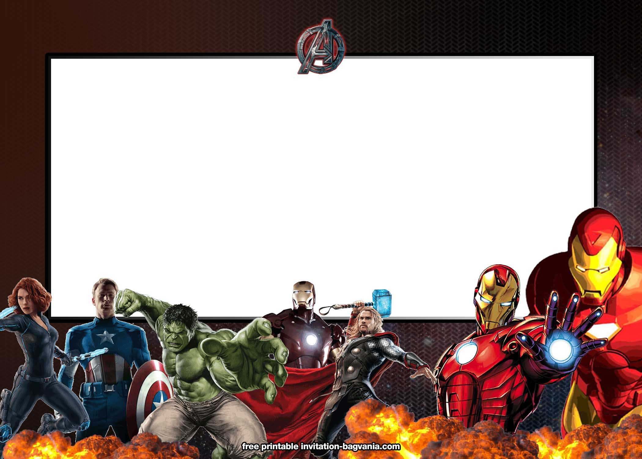 Free Avengers:endgame Birthday Invitation Templates – Bagvania Throughout Avengers Birthday Card Template
