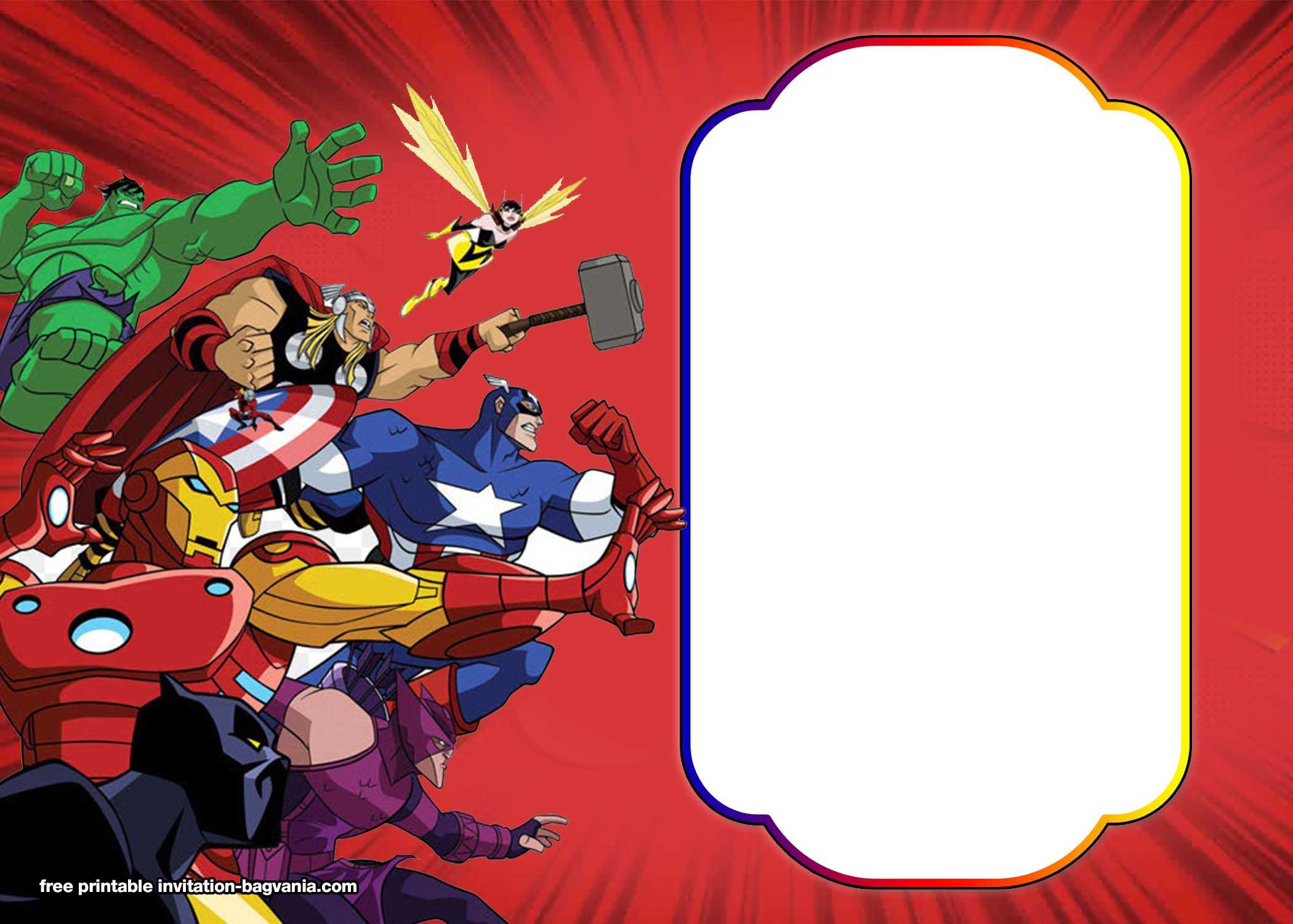 Free Avengers:endgame Birthday Invitation Templates – Bagvania Within Avengers Birthday Card Template