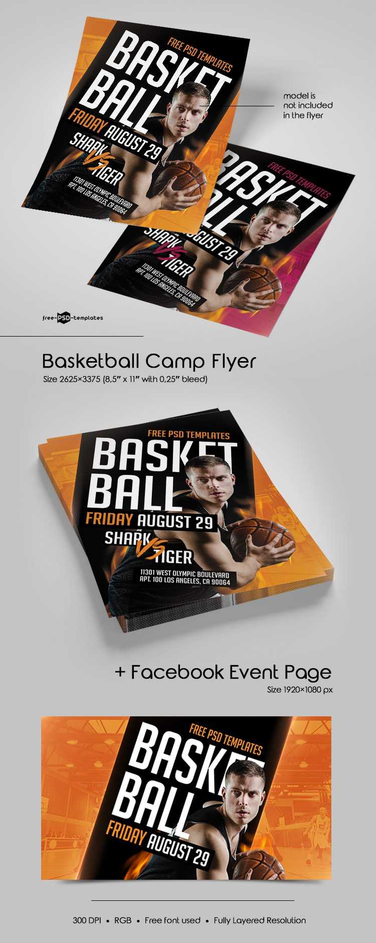 Free Basketball Camp Flyer In Psd | Free Psd Templates Intended For Basketball Camp Brochure Template
