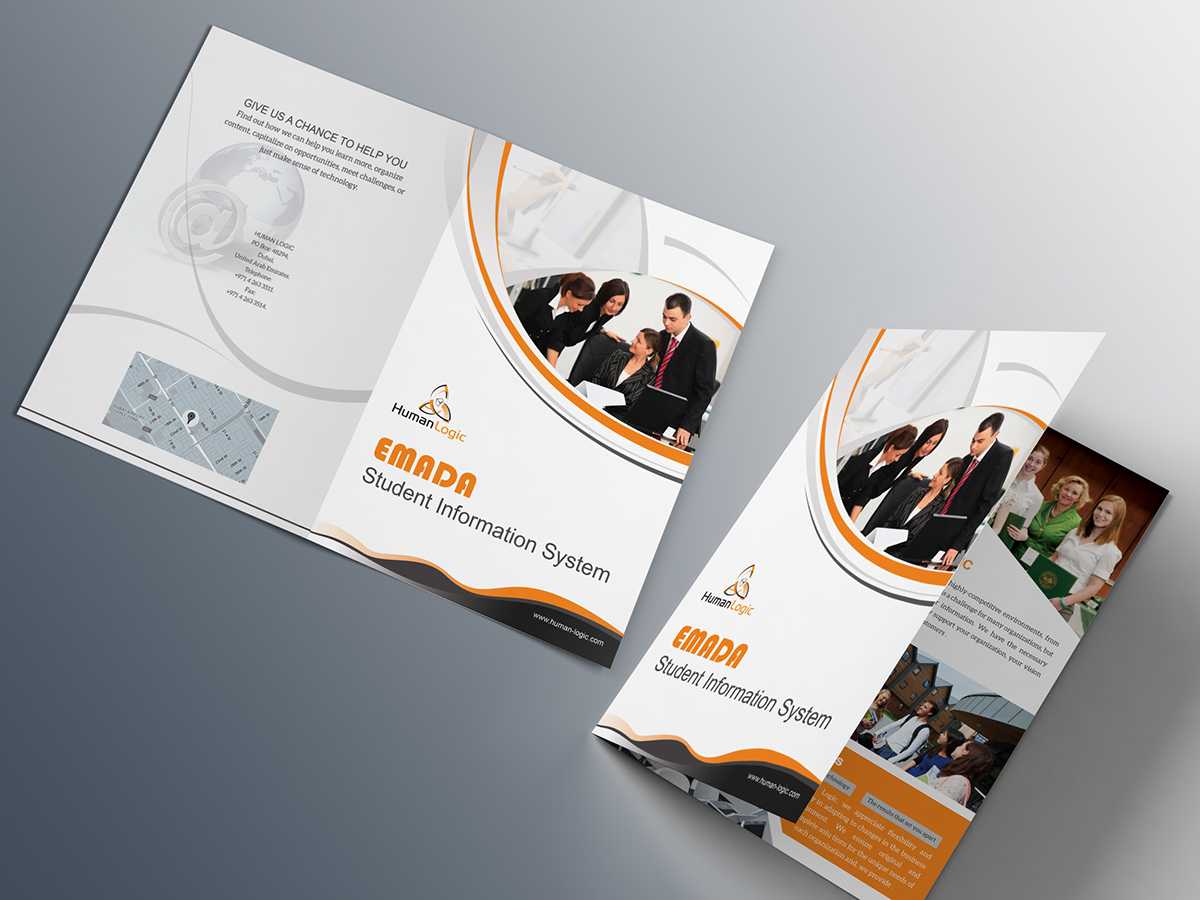 Free Bi Fold Brochure Psd On Behance Within Two Fold Brochure Template Psd
