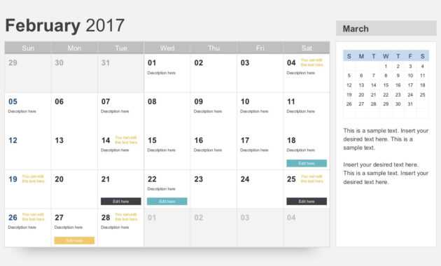 Free Calendar 2017 Template in Microsoft Powerpoint Calendar Template