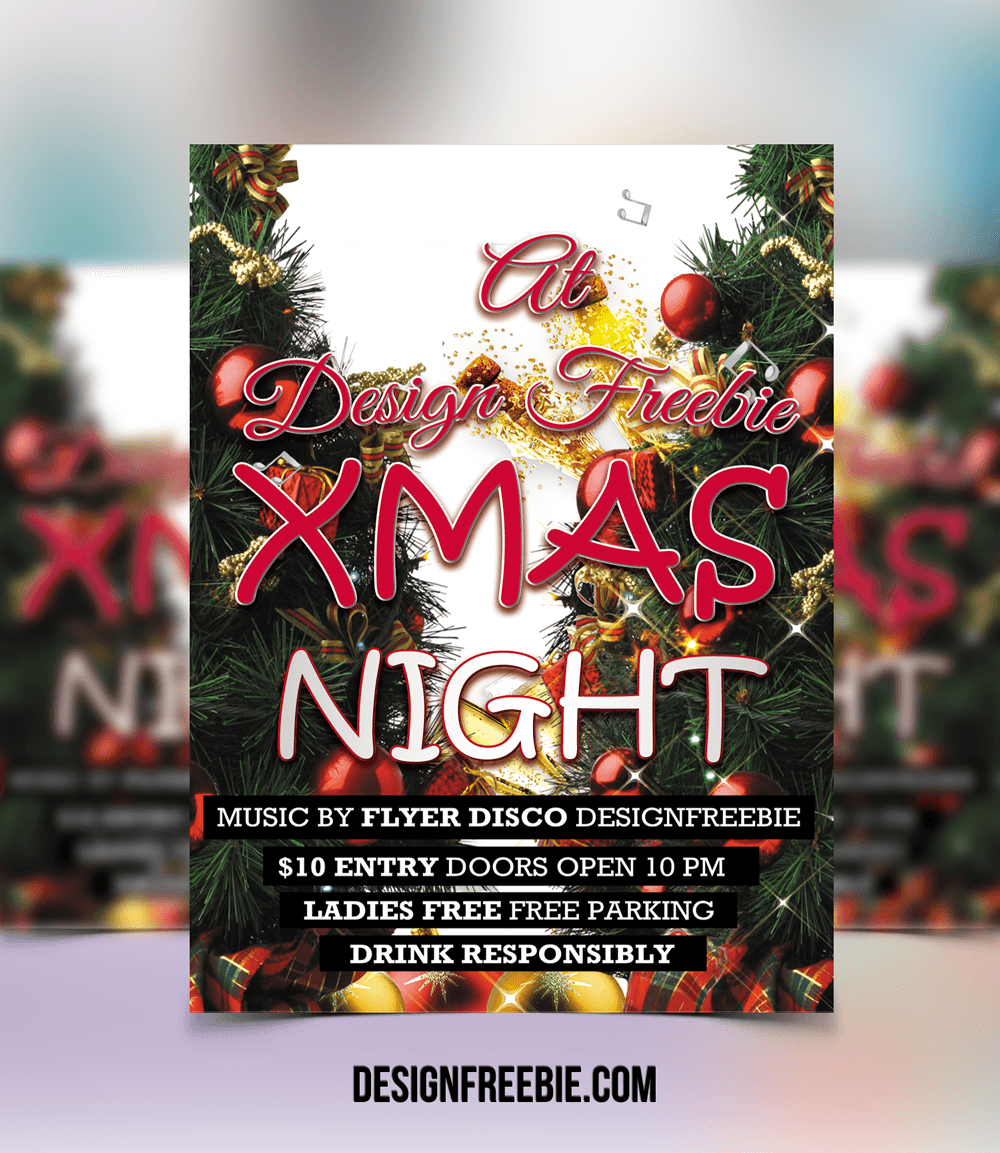 Free Christmas Night Party Flyer Template Regarding Christmas Brochure Templates Free