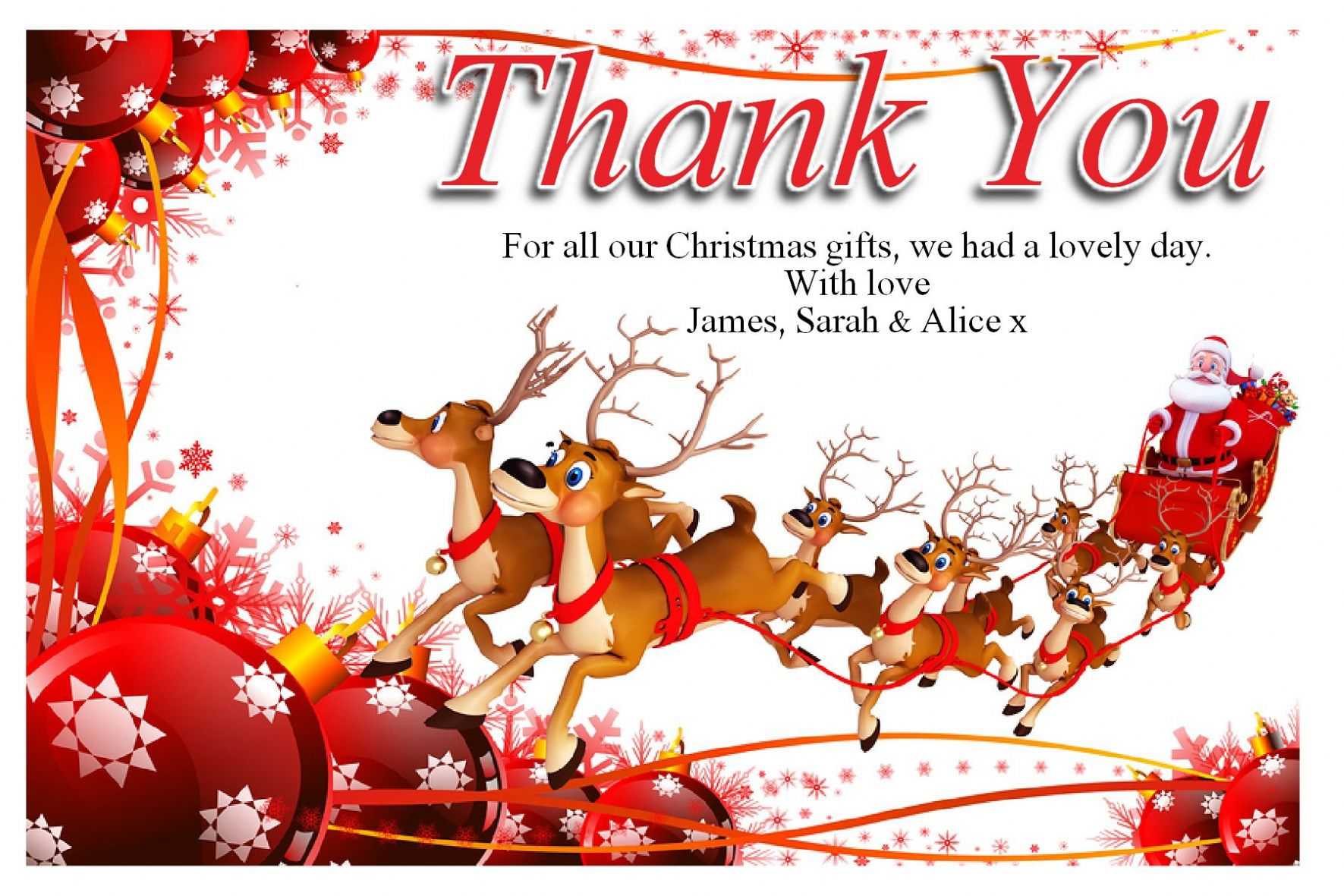 Free Christmas Thank You Cards Free – Supportive Guru Within Christmas Thank You Card Templates Free