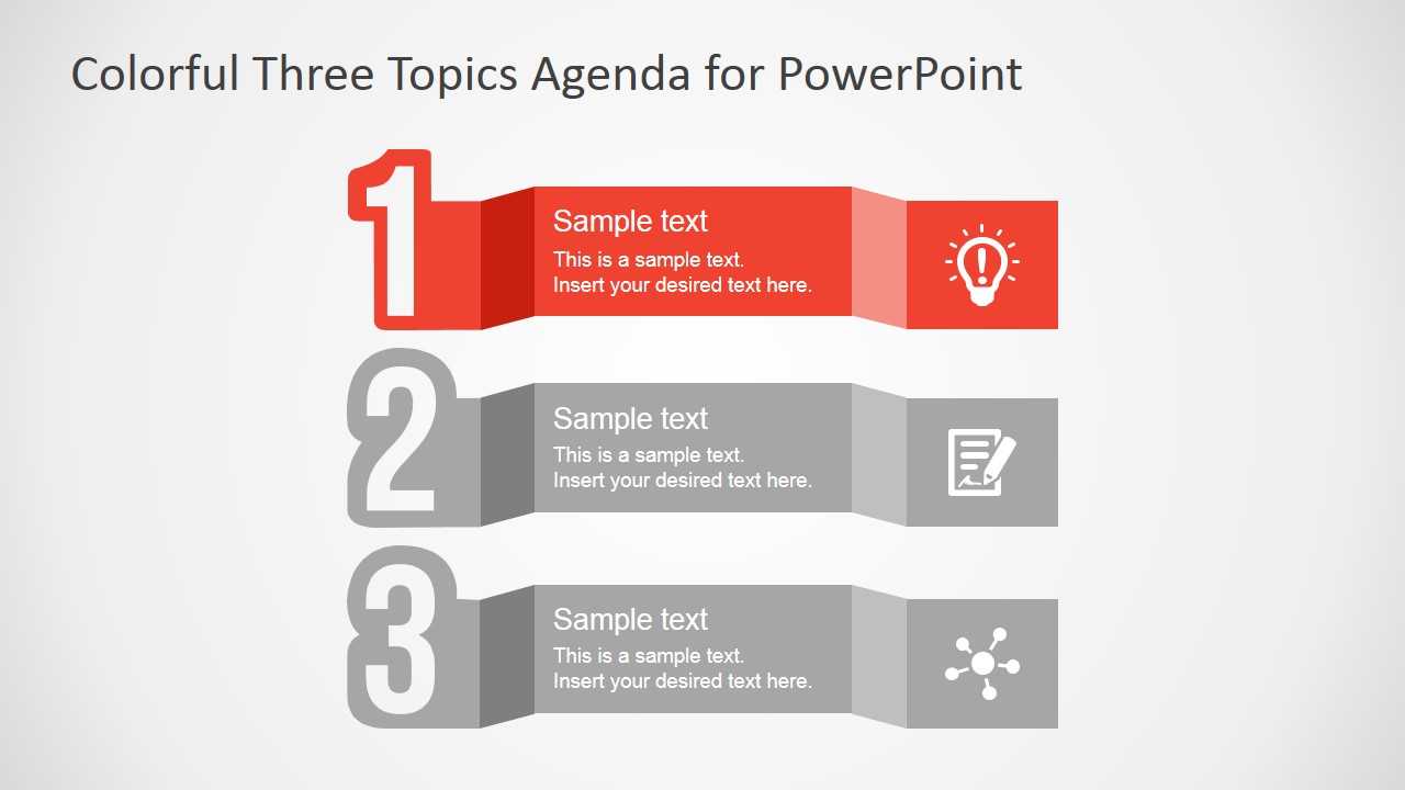 Free Colorful Three Topics Agenda For Powerpoint Regarding Replace Powerpoint Template