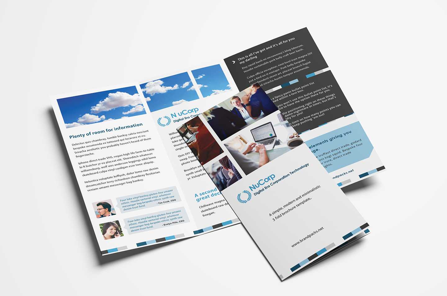 Free Corporate Trifold Brochure Template In Psd, Ai & Vector For E Brochure Design Templates