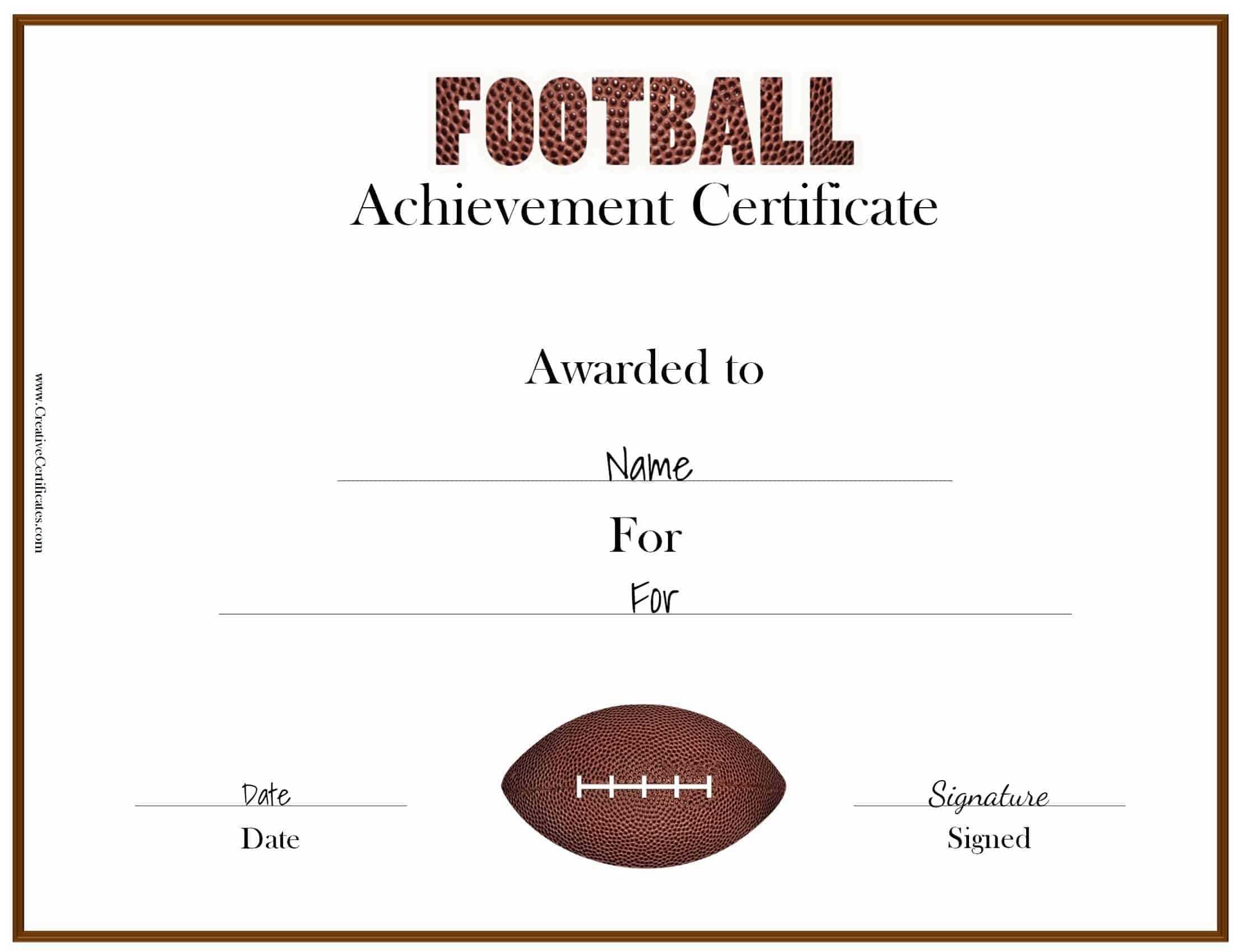 Free Custom Football Certificates Regarding Football Certificate Template