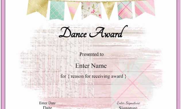 Free Dance Certificate Template - Customizable And Printable intended for Dance Certificate Template