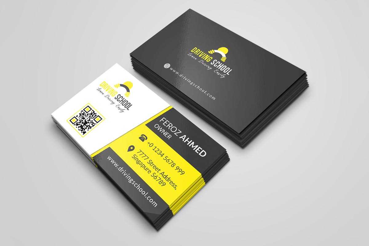 Free Driving School Business Card Psd Template – Creativetacos Intended For Free Business Card Templates In Psd Format