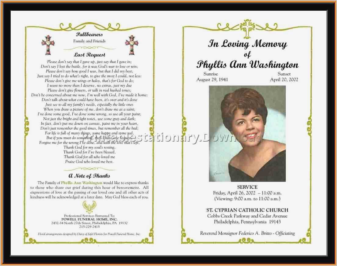 Free Editable Word Funeral Program Template – Templates In Memorial Brochure Template