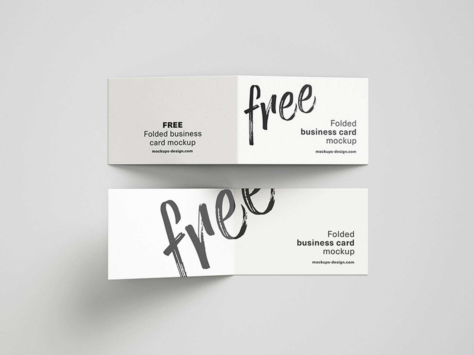 Free Folded Business Cards Mockup (Psd) In Fold Over Business Card Template