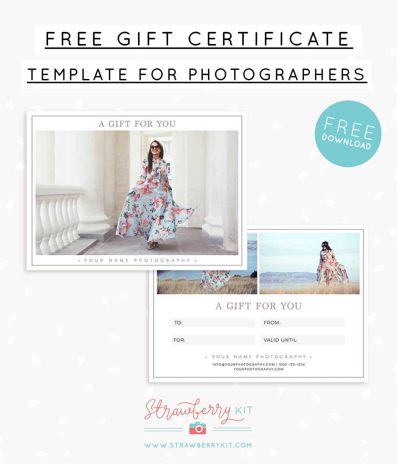 Free Gift Certificate Template For Photography – Strawberry Kit With Regard To Free Photography Gift Certificate Template
