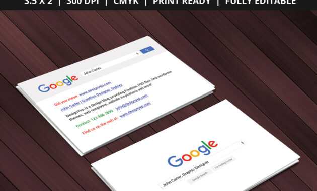 Free Google Interface Business Card Psd Template On Behance within Google Search Business Card Template