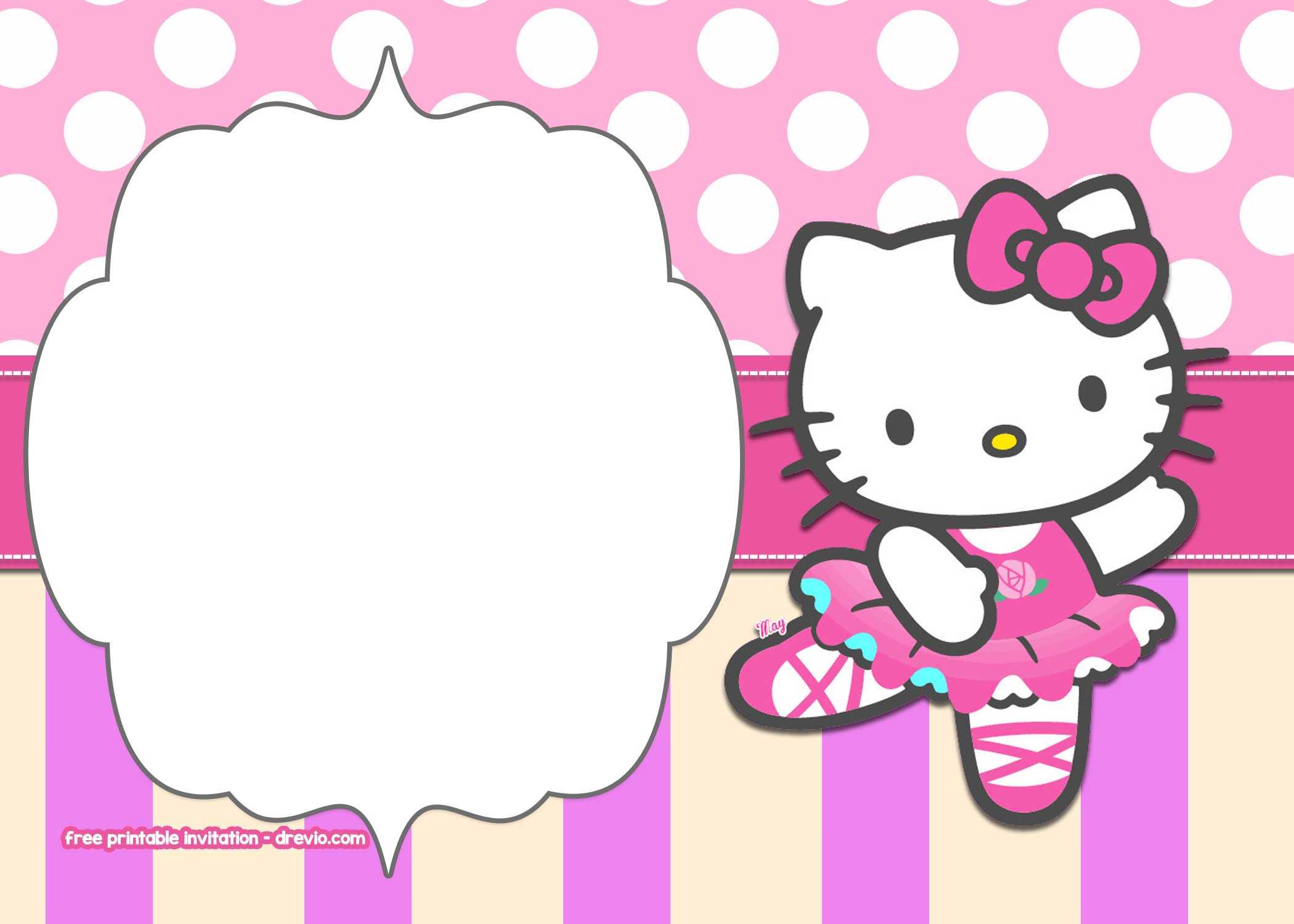 Free Hello Kitty Birthday Invitation Templates – Bagvania With Hello Kitty Birthday Card Template Free
