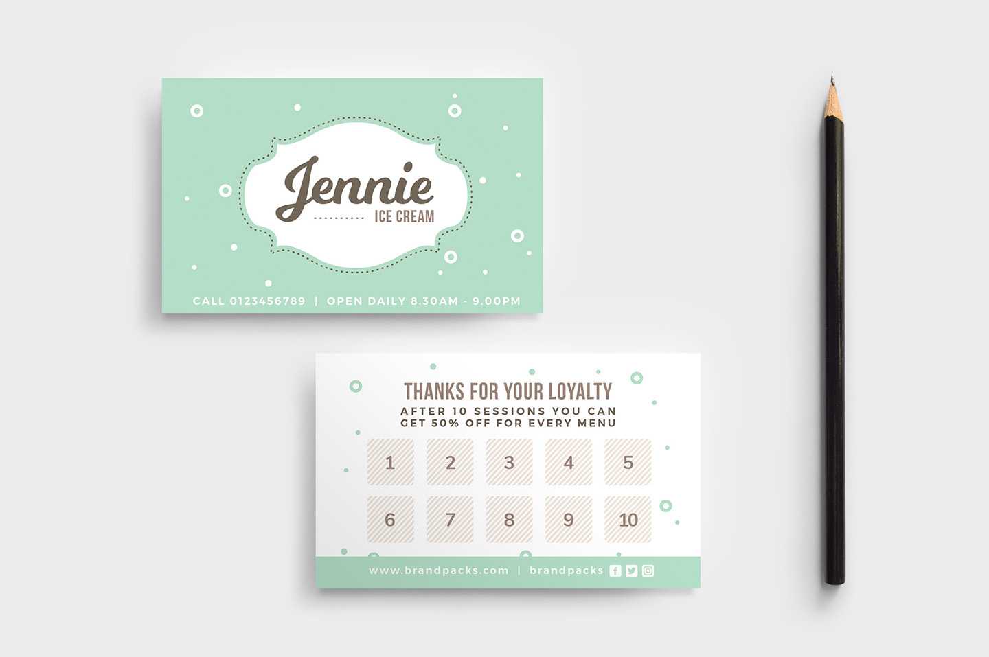 Free Loyalty Card Templates – Psd, Ai & Vector – Brandpacks For Business Punch Card Template Free
