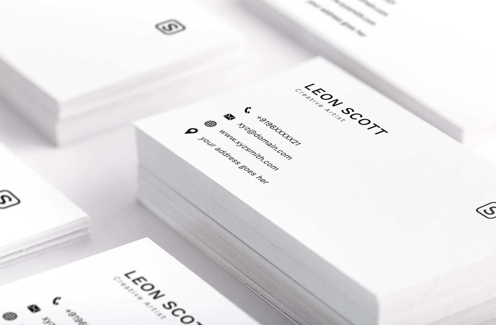 Free Minimal Elegant Business Card Template (Psd) Inside Name Card Template Psd Free Download