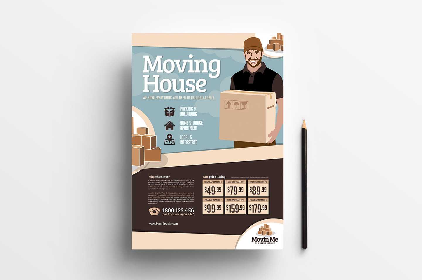 Free Moving House Poster Template For Photoshop & Illustrator Throughout Free Moving House Cards Templates