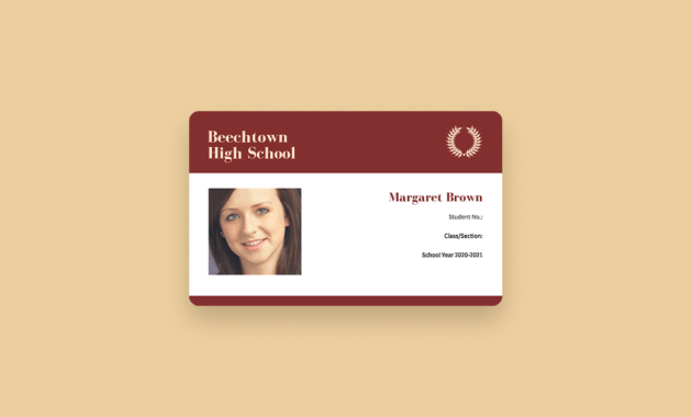 Free Online Id Maker: Design A Custom Id In Canva throughout High School Id Card Template