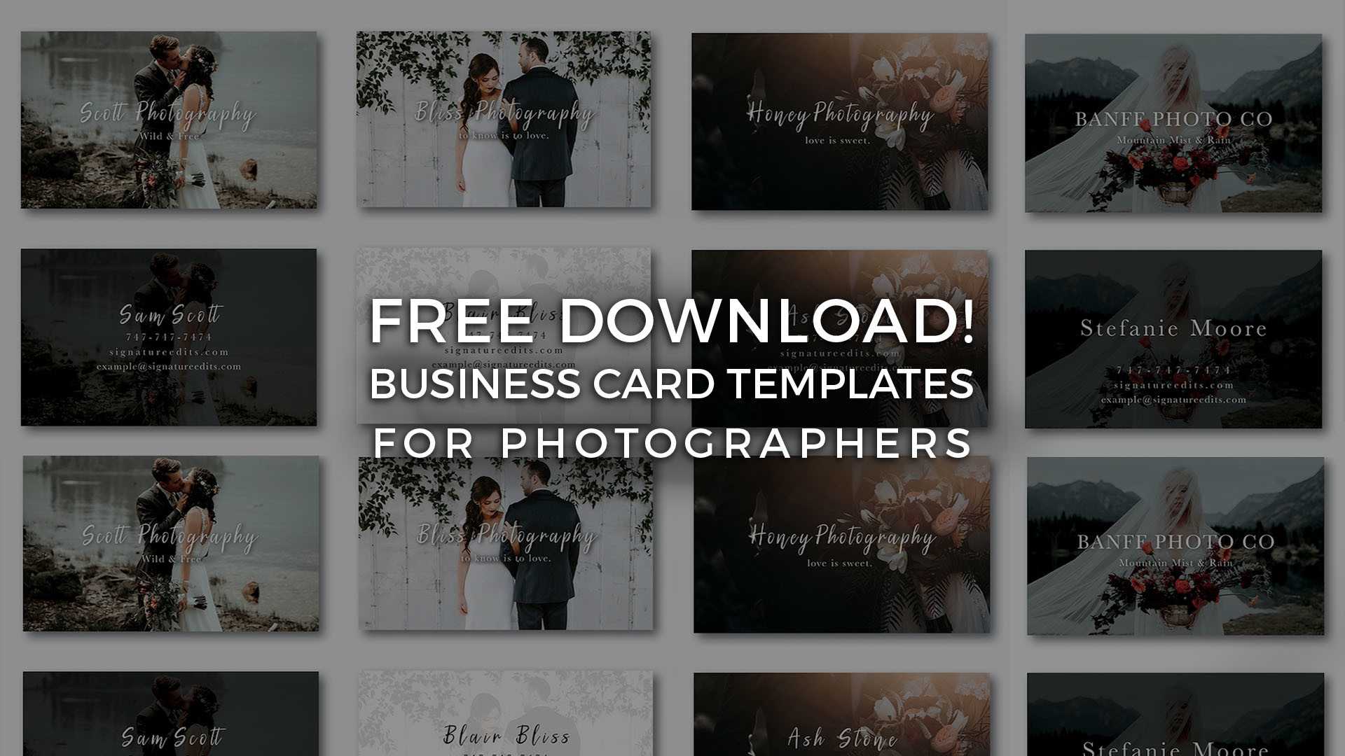 Free Photographer Business Card Templates! – Signature Edits Within Photography Business Card Templates Free Download