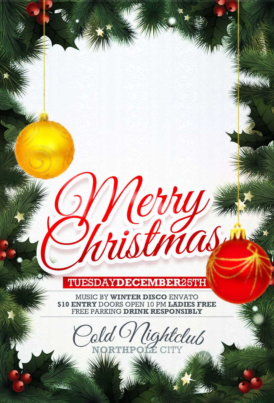 Free Printable Christmas Party Invitations Templates – Demplates ...