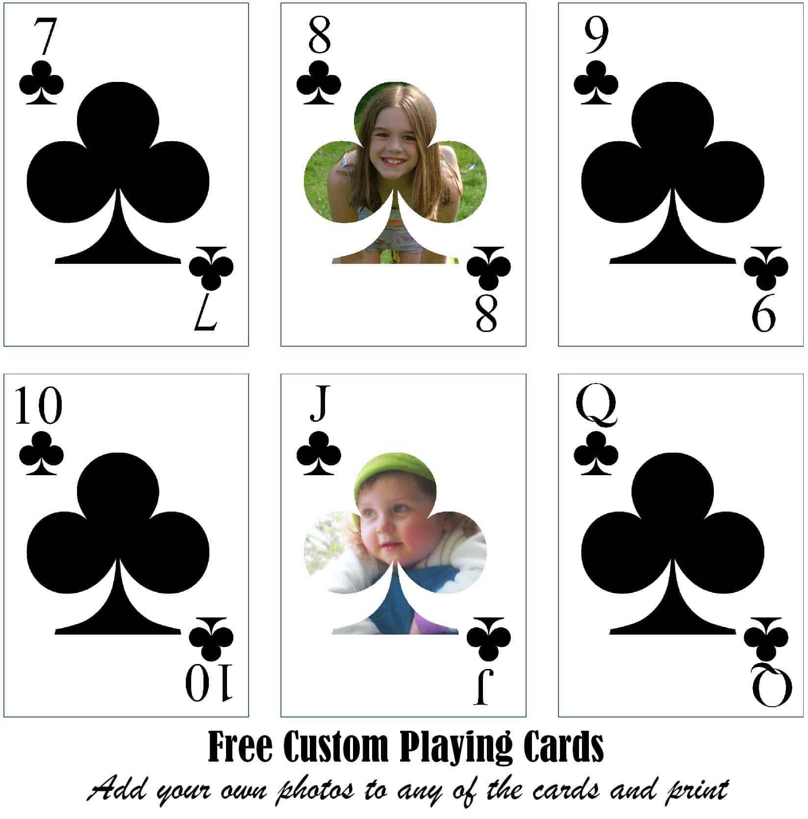 Free Printable Custom Playing Cards | Add Your Photo And/or Text With Regard To Deck Of Cards Template