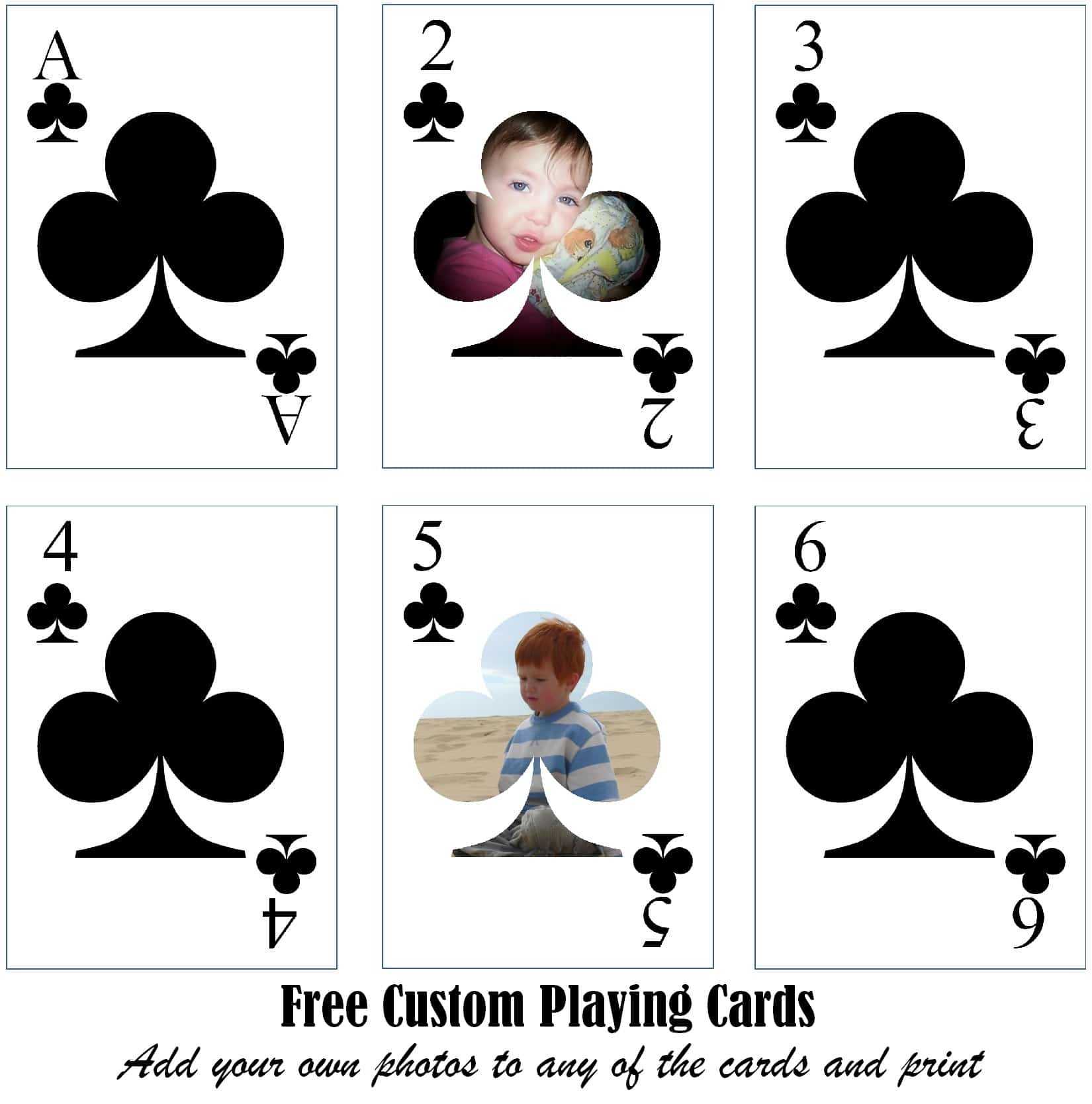 Free Printable Custom Playing Cards | Add Your Photo And/or Text With Template For Playing Cards Printable