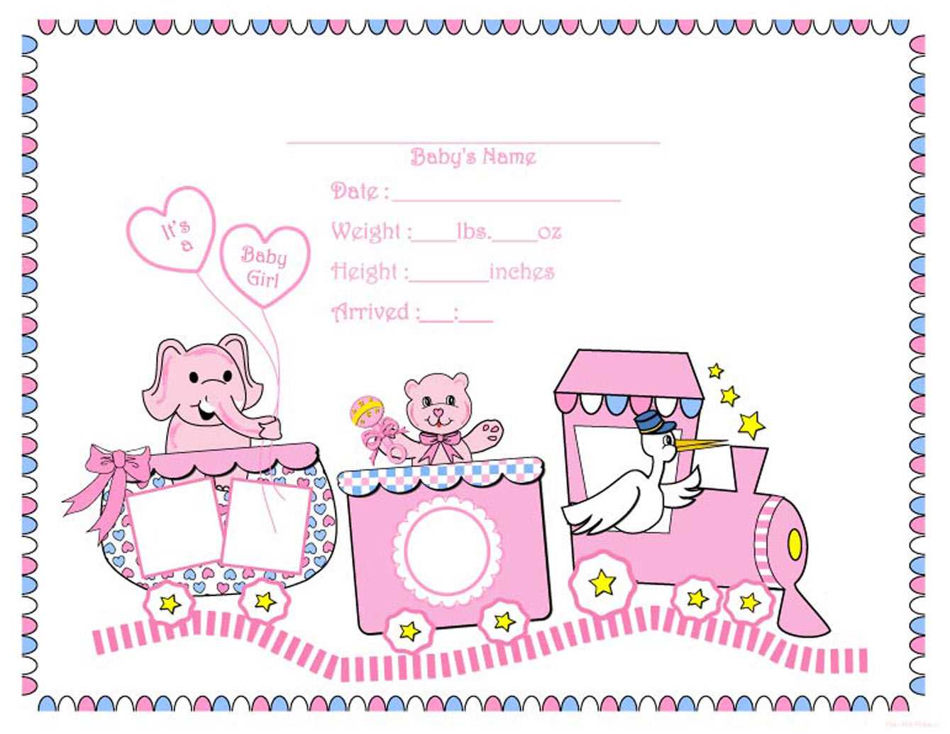 Free Printable, Digital, Scrapbook Template Pages, Sports With Girl Birth Certificate Template