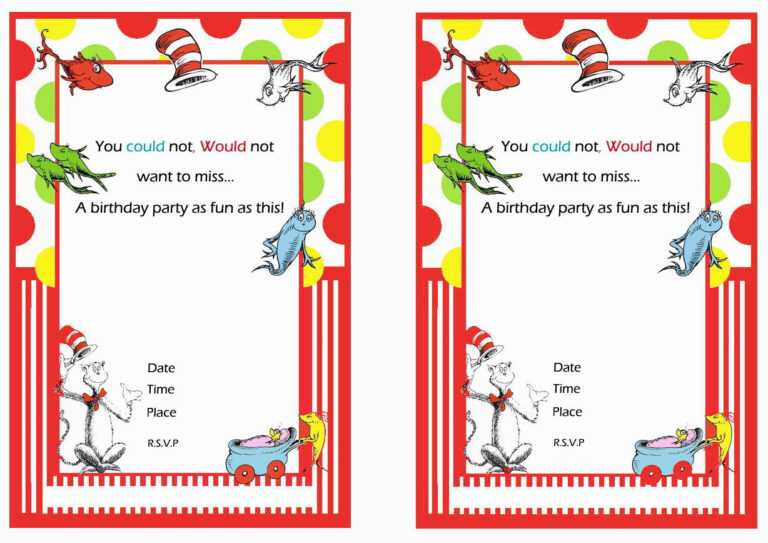 Free Printable Dr Seuss First Birthday Invitations – Bagvania for Dr ...