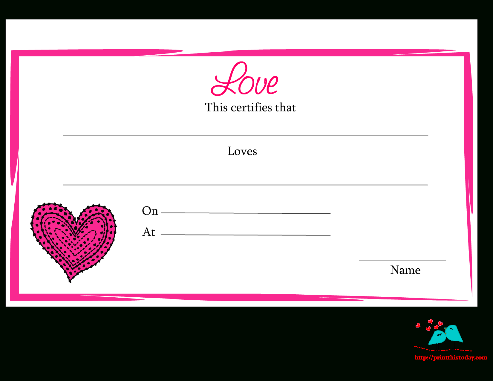 Love Certificate Templates 0681