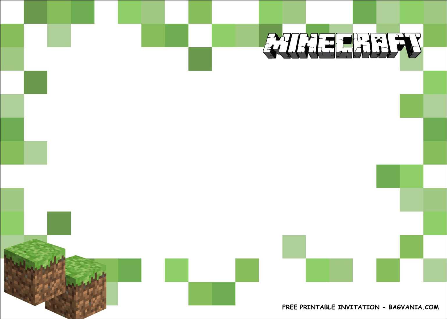 Free Printable) – Minecraft Birthday Party Kits Template for Minecraft ...