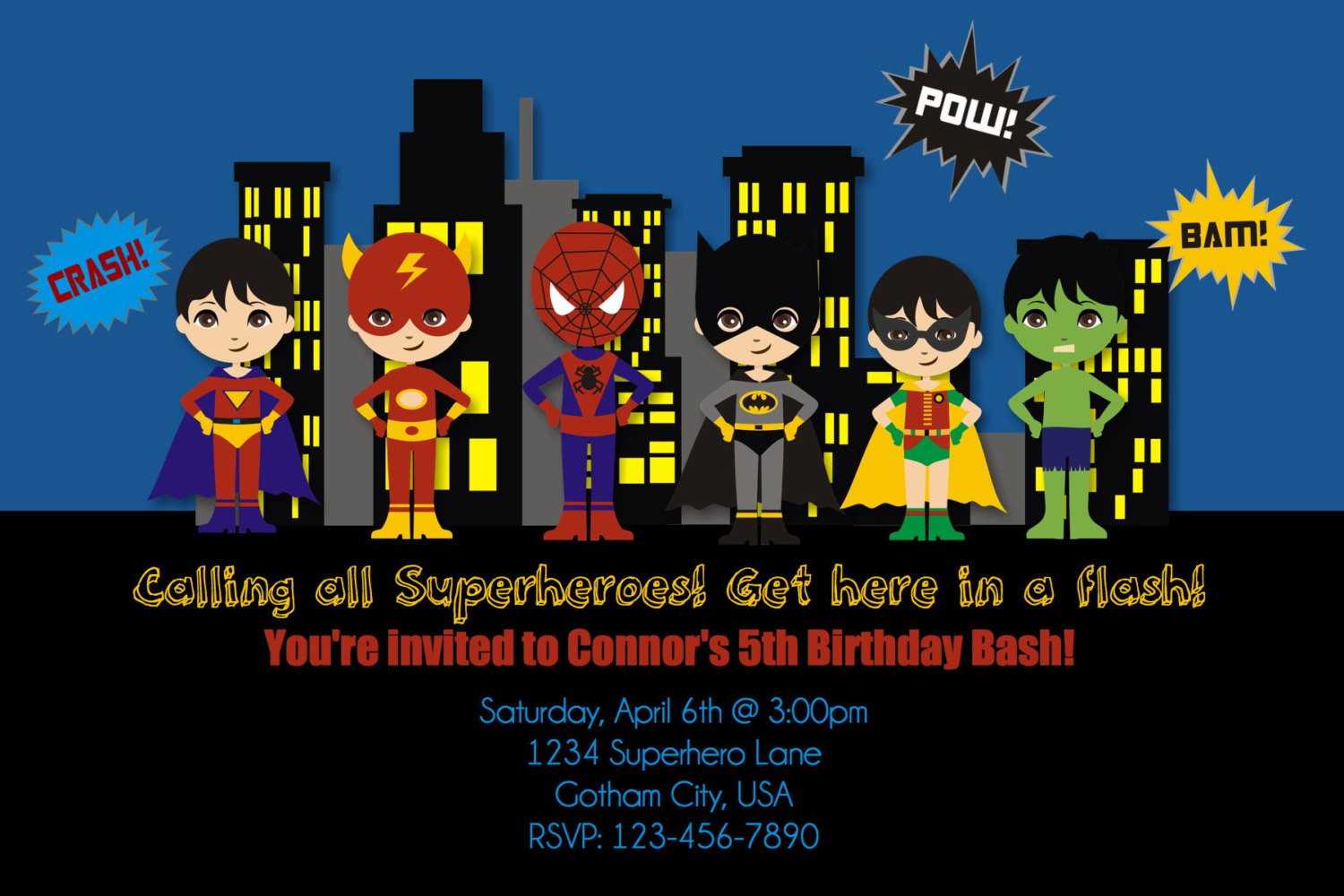 Free Printable Superhero Birthday Invitations – Bagvania Pertaining To Superman Birthday Card Template