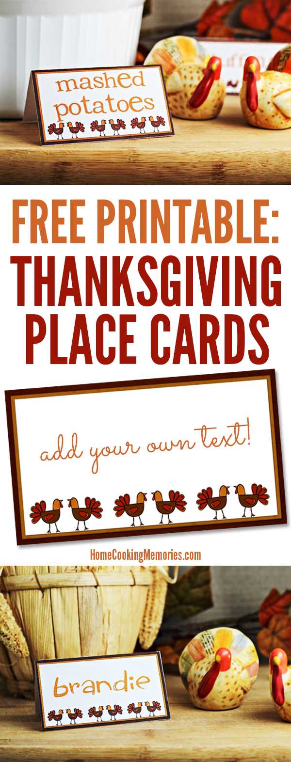 Free Printables: Thanksgiving Place Cards – Home Cooking With Thanksgiving Place Cards Template