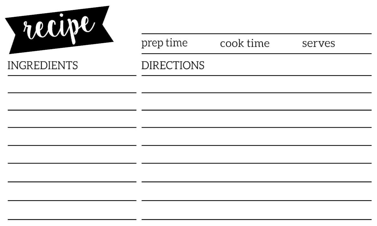 Free Recipe Card Template Printable – Paper Trail Design In Template For Cards To Print Free