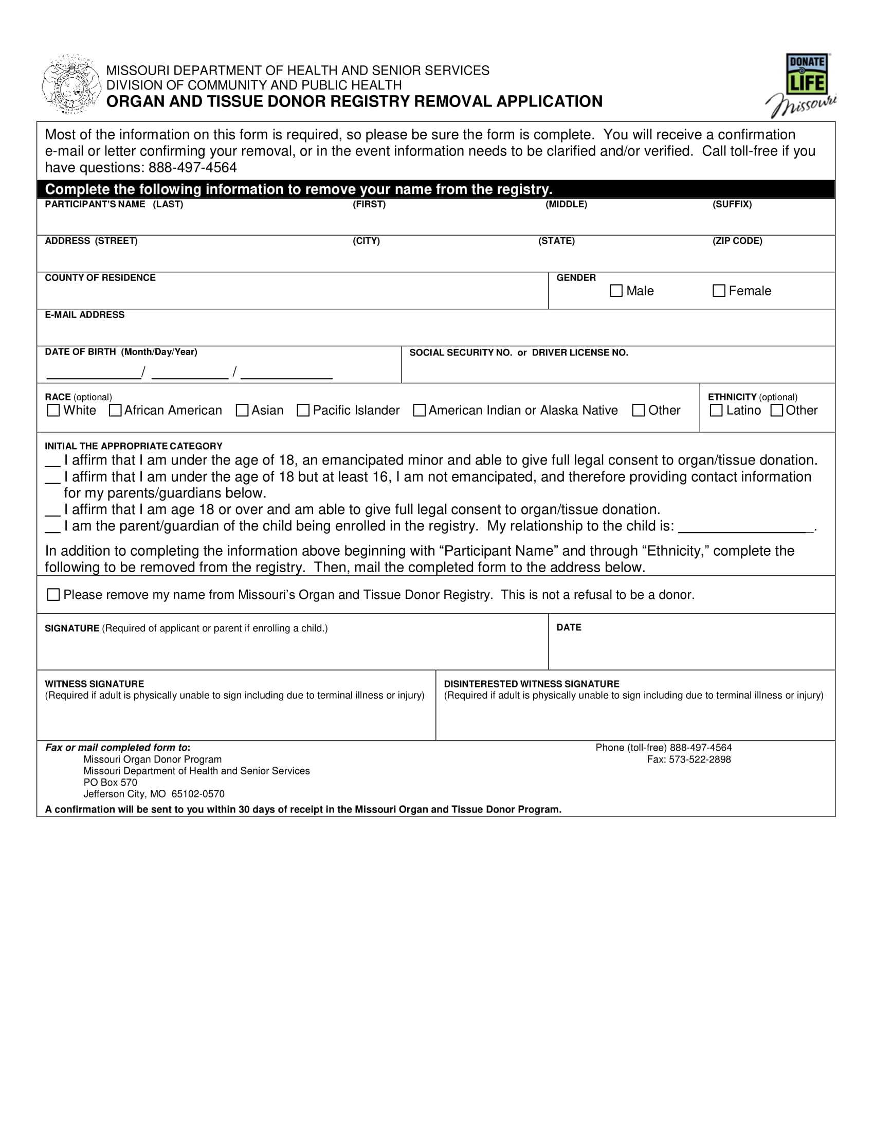 Free Refuse Organ Donation Forms In Pdf Regarding Organ Donor Card 