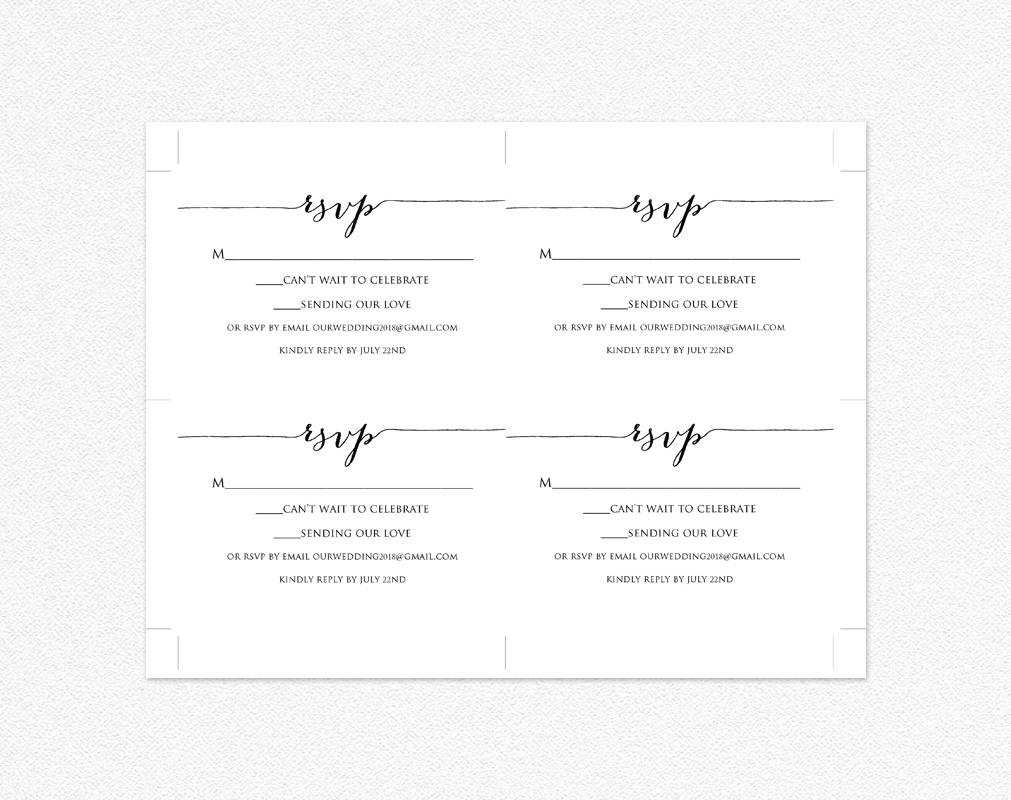 Free Rsvp Card Template – Tunu.redmini.co In Free Printable Wedding Rsvp Card Templates