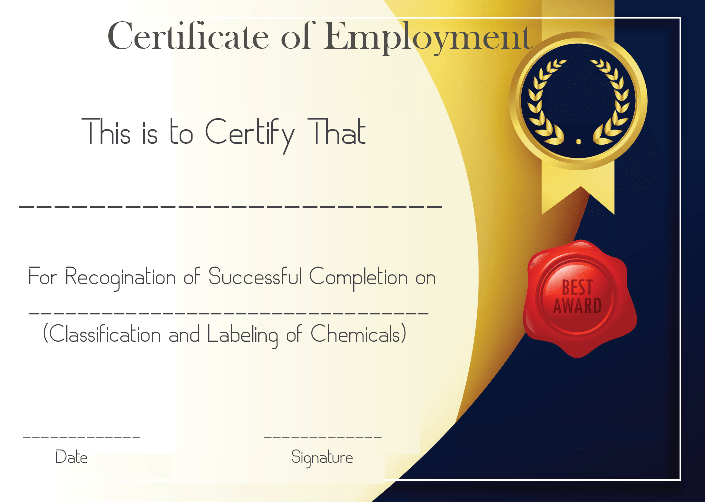 Free Sample Certificate Of Employment Template | Certificate Inside Best Performance Certificate Template