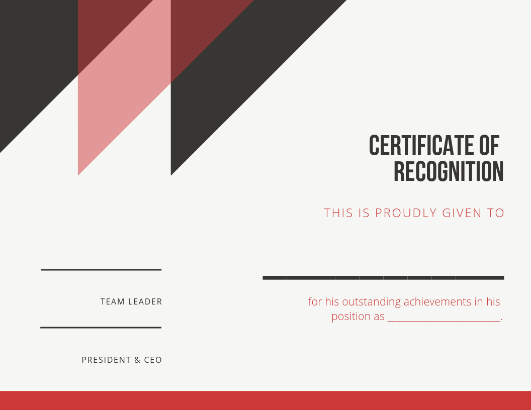 Free Sample Certificate Of Recognition Template In Walking Certificate Templates