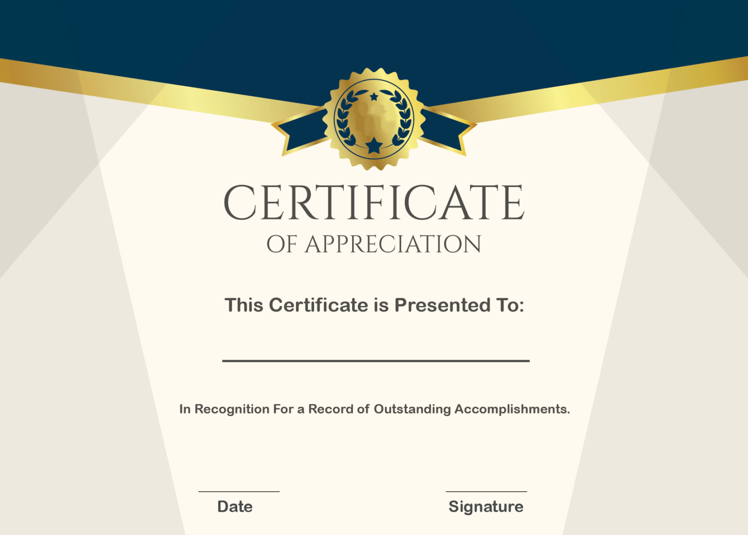 Free Certificate Of Appreciation Template