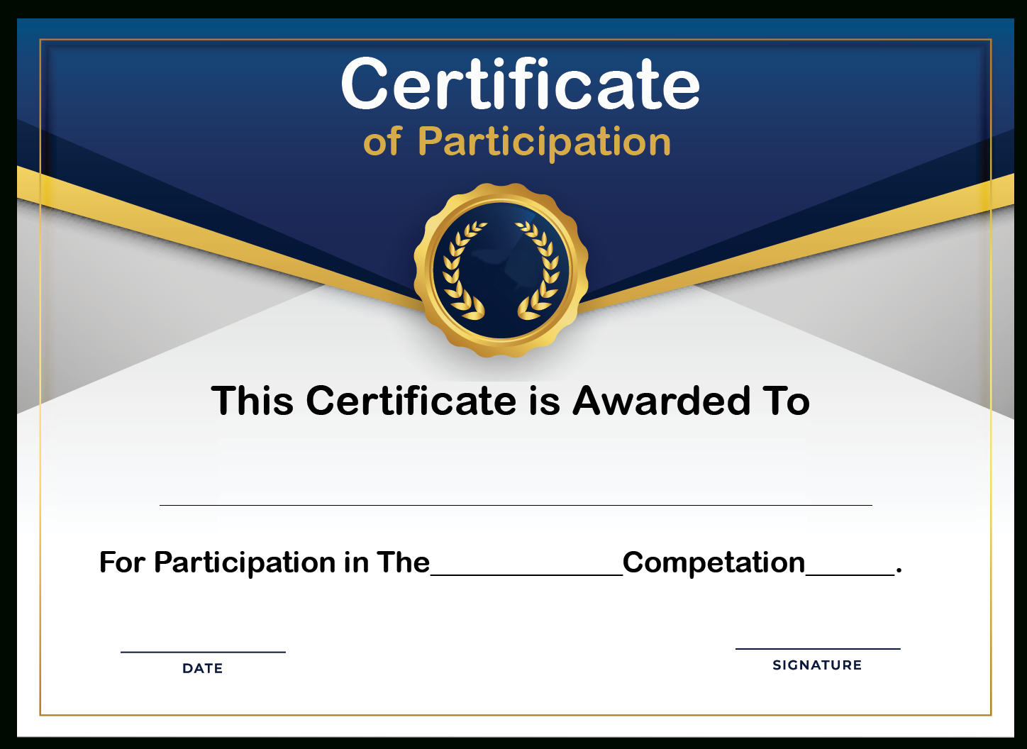 Free Sample Format Of Certificate Of Participation Template For Certificate Of Participation Template Doc