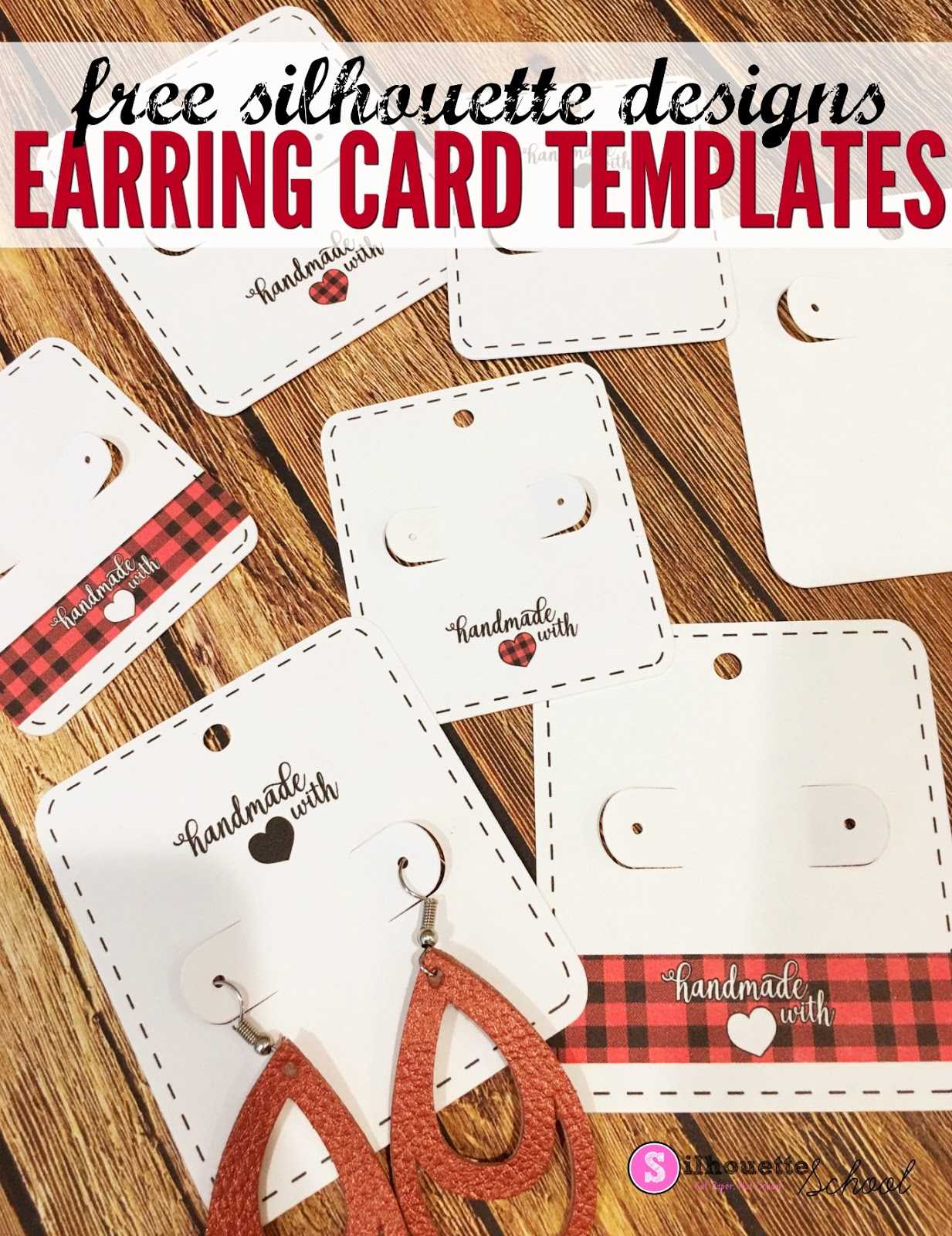 Free Silhouette Earring Card Templates (Set Of 8 Within Silhouette Cameo Card Templates