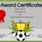 Free Soccer Certificate Maker | Edit Online And Print At Home Regarding Soccer Certificate Template Free