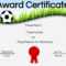 Free Soccer Certificate Maker | Edit Online And Print At Home with Soccer Certificate Template