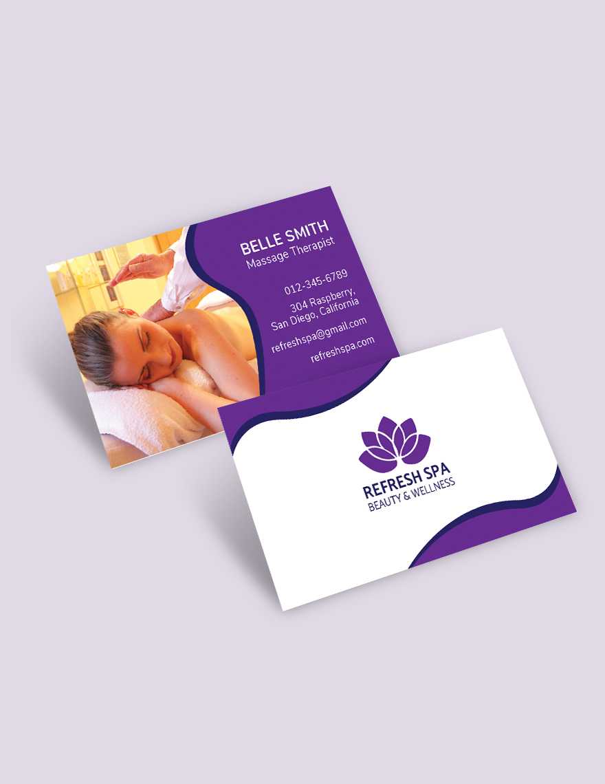 Free Spa Center Business Card Template – Free Templates In Massage Therapy Business Card Templates
