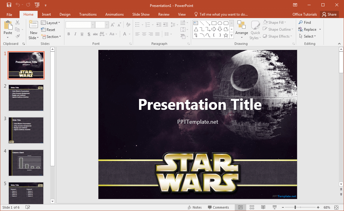 Free Star Wars Powerpoint Template For Powerpoint Templates War