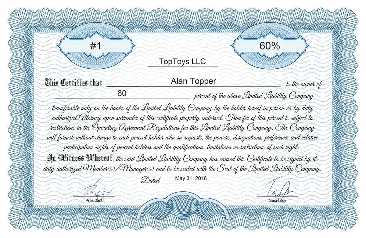 Free Stock Certificate Online Generator Pertaining To Llc Membership Certificate Template