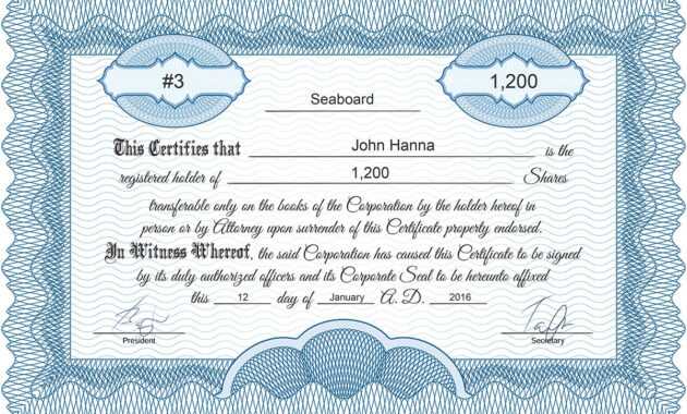 Free Stock Certificate Online Generator throughout Corporate Share Certificate Template