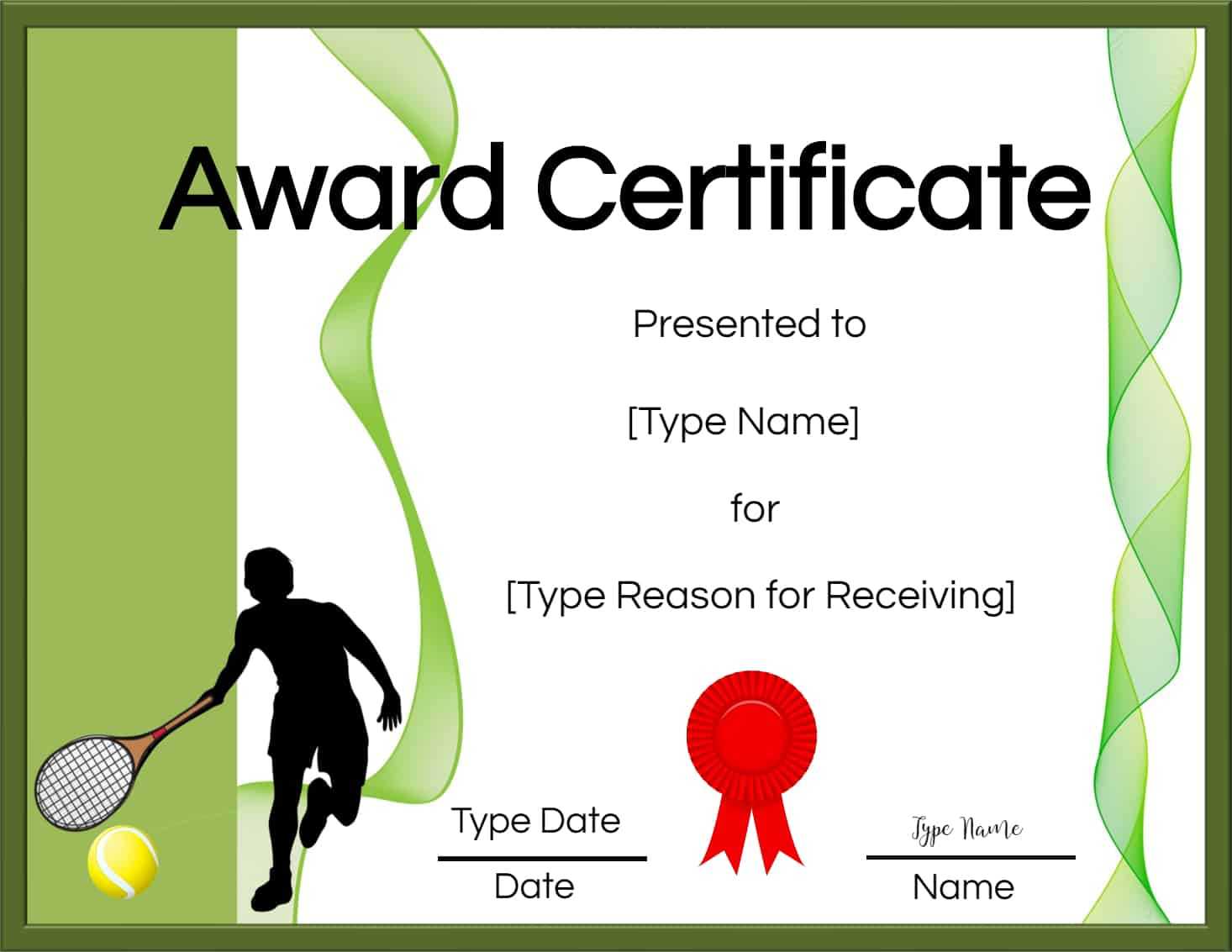 Free Tennis Certificates | Edit Online And Print At Home For Tennis Certificate Template Free