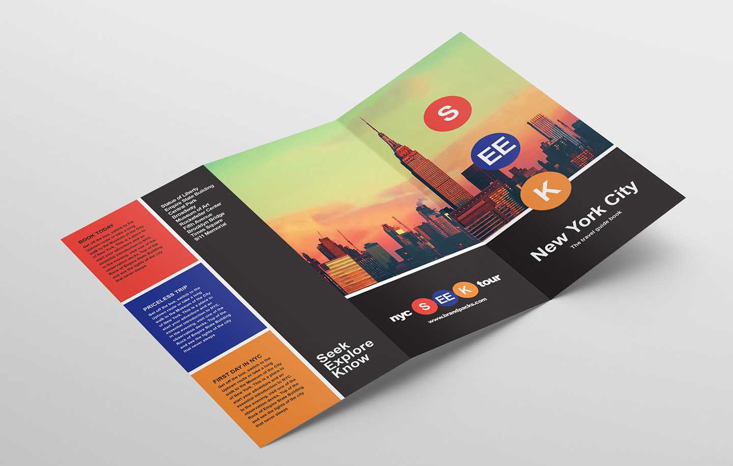 Free Travel Trifold Brochure Template For Photoshop With Travel Guide Brochure Template